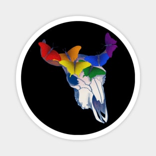 Gay Pride Skull Magnet